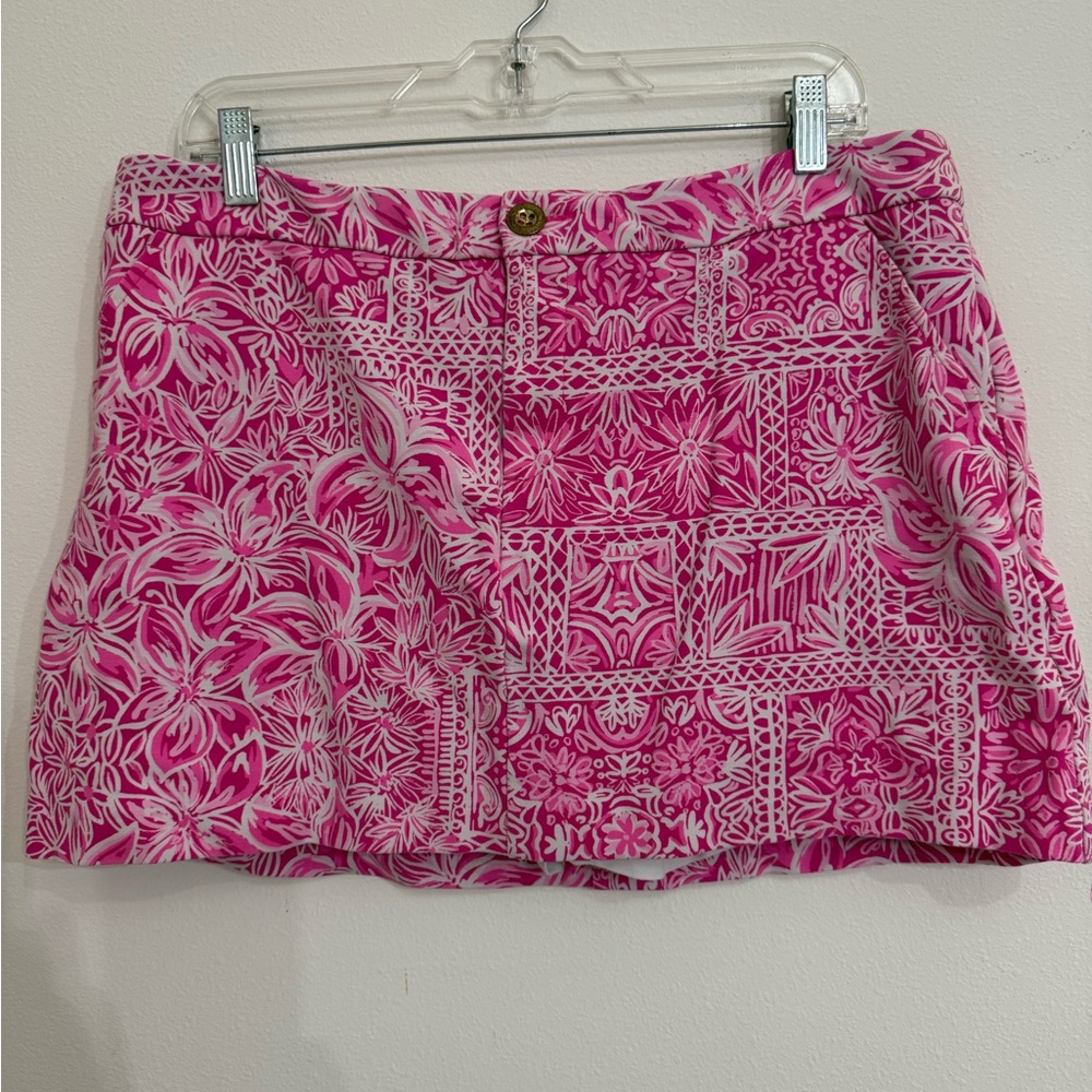 Lilly Pulitzer Pink and White Patterned Skort